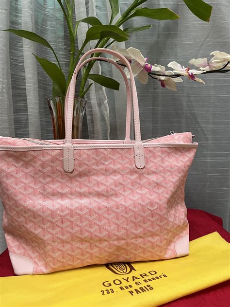 goyard pink tote|goyard tote bag with zipper.